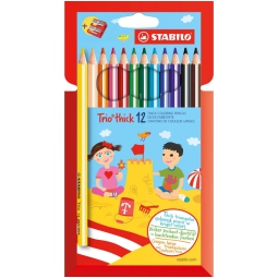 PASTELLI 12 COLORI TRIO MAXI THICK+TEMPER STABILO