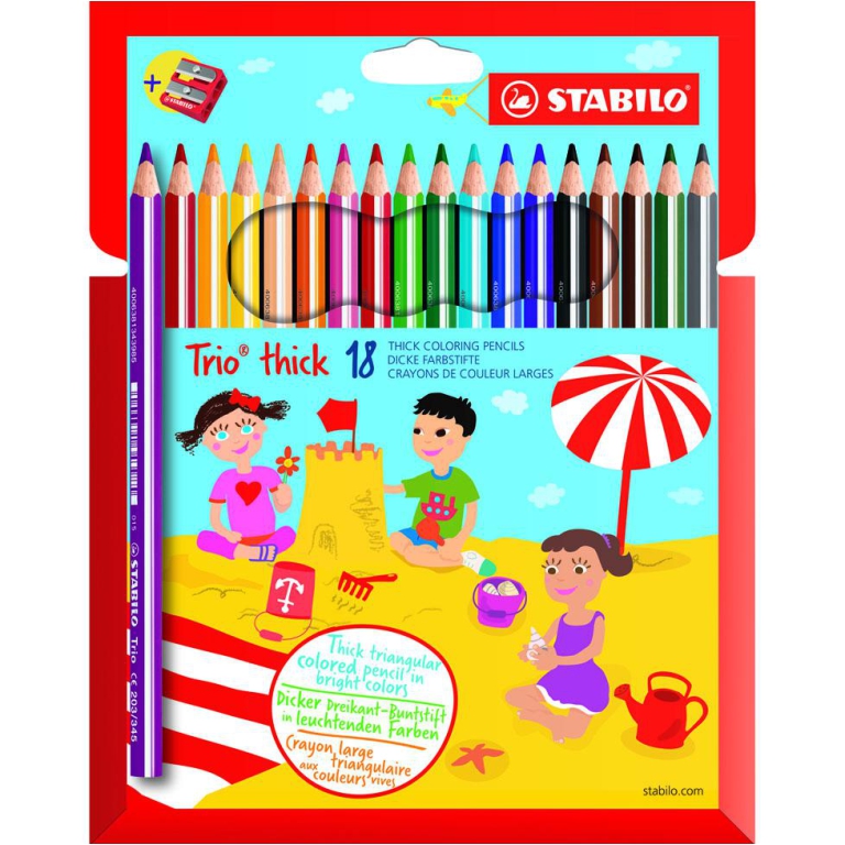 PASTELLI 18 COLORI TRIO MAXI THICK+TEMPER STABILO