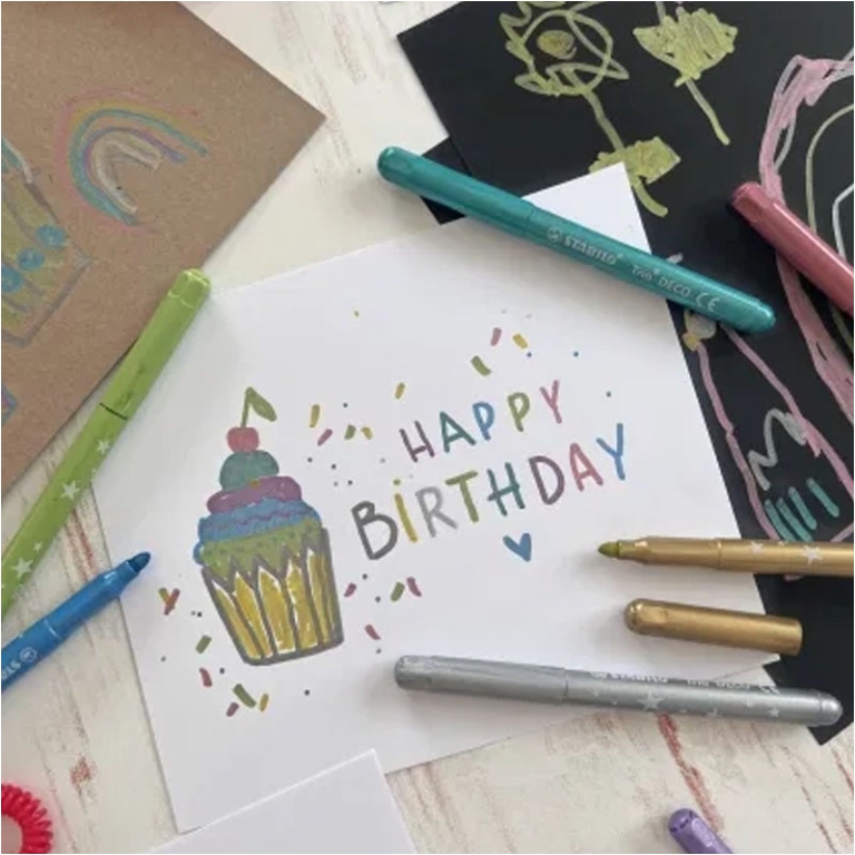 STABILO TRIO DECO 8 COLORI METALLIZZATI PENNARELLI 2