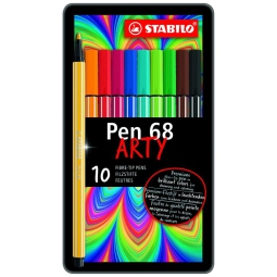 STABILO PEN 68 ARTY 10 COLORI SCATOLA METALLO