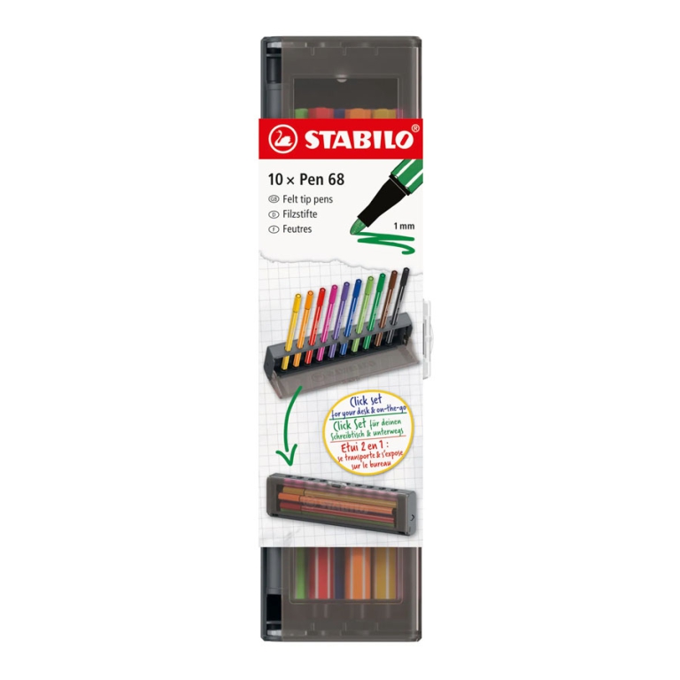 STABILO PEN 68 10 COLORI CLICK SET 2