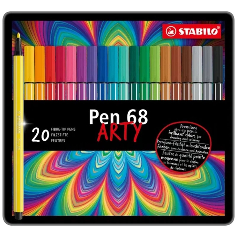 STABILO PEN 68 ARTY 20 COLORI SCATOLA METALLO 2