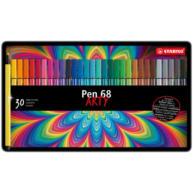 STABILO PEN 68 ARTY 30 COLORI SCATOLA METALLO 2