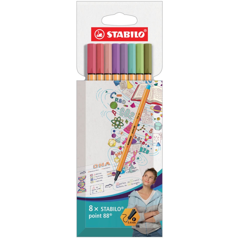 STABILO POINT 88 8 COLORI PASTELLO ASTUCCIO CARTON