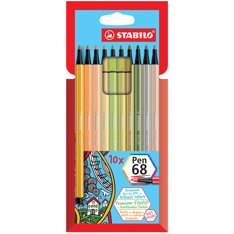 STABILO PEN 68 10 COLORI PASTELLO