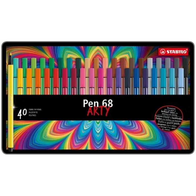 STABILO PEN 68 ARTY 40 COLORI SCATOLA METALLO 2