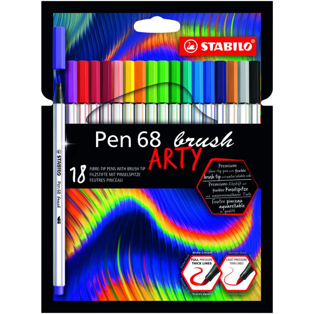 STABILO PEN 68 18 COLORI ARTY LINE BRUSH: vendita ingrosso con consegna  veloce