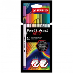 STABILO PEN 68 BRUSH ARTY 10 COLORI CARTONE