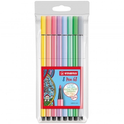 STABILO PEN 68 8 COLORI  PASTELLO BLISTER