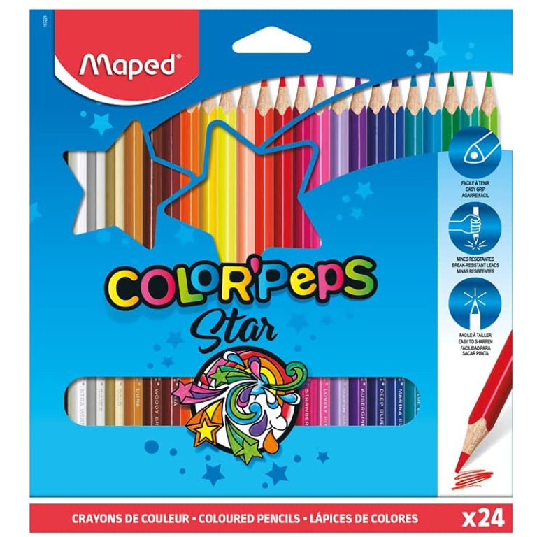 PASTELLI 24 COLORI       TRIANGOLARI MAPED