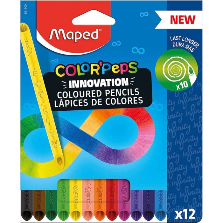 PASTELLI 12 COLORI MAPED     INFINITY SOLO MINA