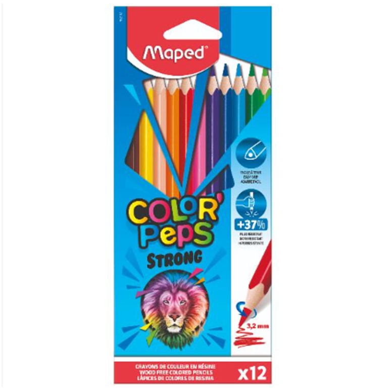 PASTELLI 12 COLORI STRONG TRIANGOLARI MAPED