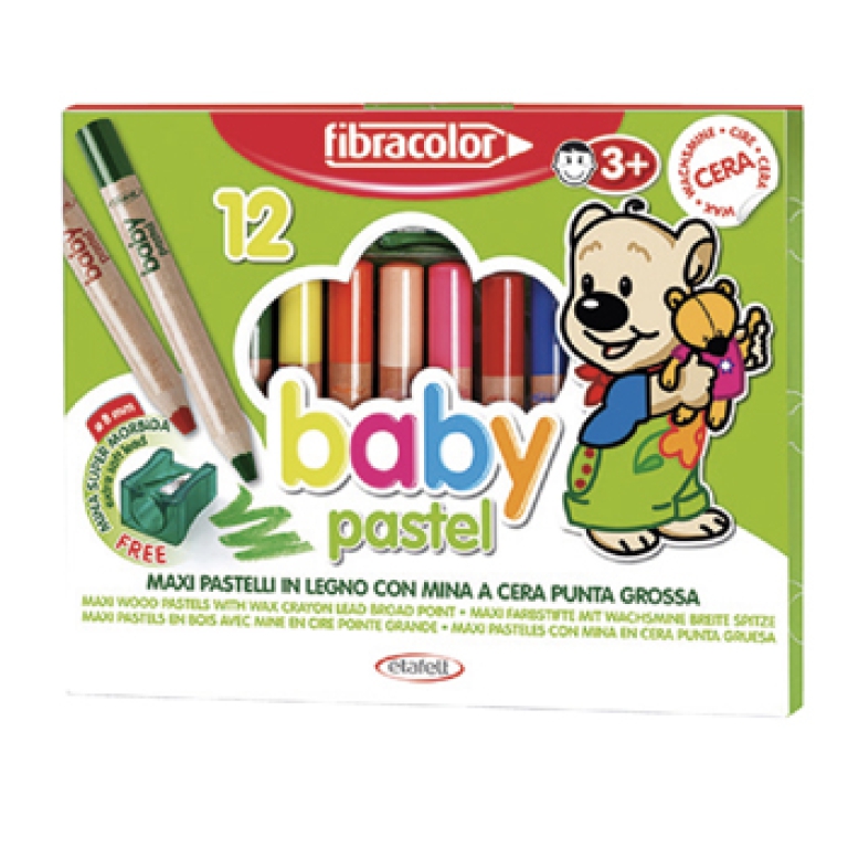 BABY PASTEL 12 COLORI MAXI   PASTELLO LEGNO FIBRACOLOR