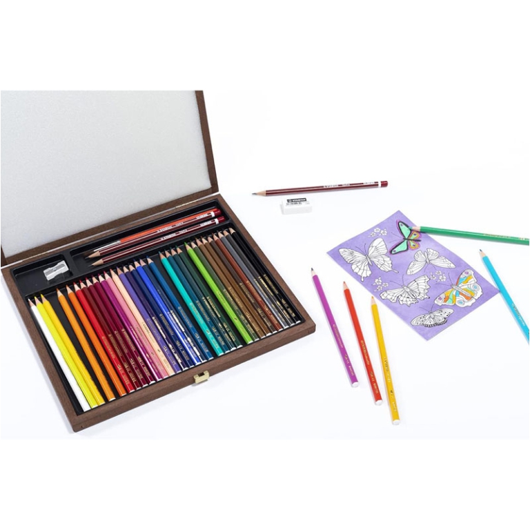 PASTELLI AQUACOLOR 36 COLORI SCATOLA LEGNO STABILO 3