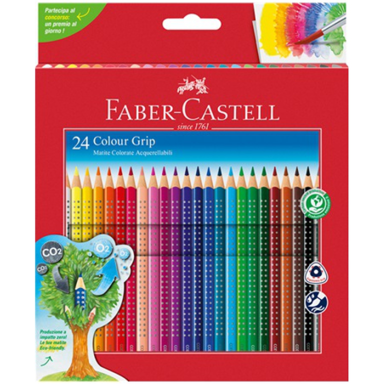 PASTELLI 24 COLORI COLOURGRIP ACQUERELLABILI FABER