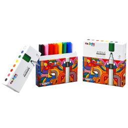 MARCATORI ACRILICI 8PZ   COL.ASS. CARIOCA PLUS