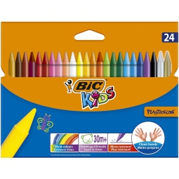 PASTELLI CERA 24 COLORI  PLASTIDECOR BIC