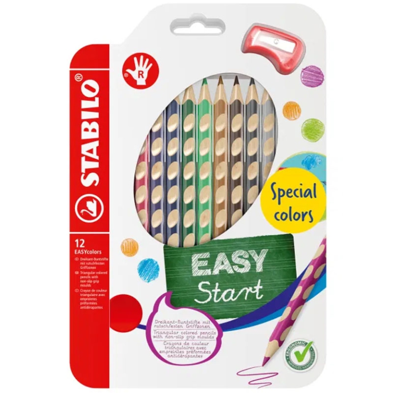 PASTELLI DESTRORSI 12COL EASYCOLOR ERGONOMICO STABILO