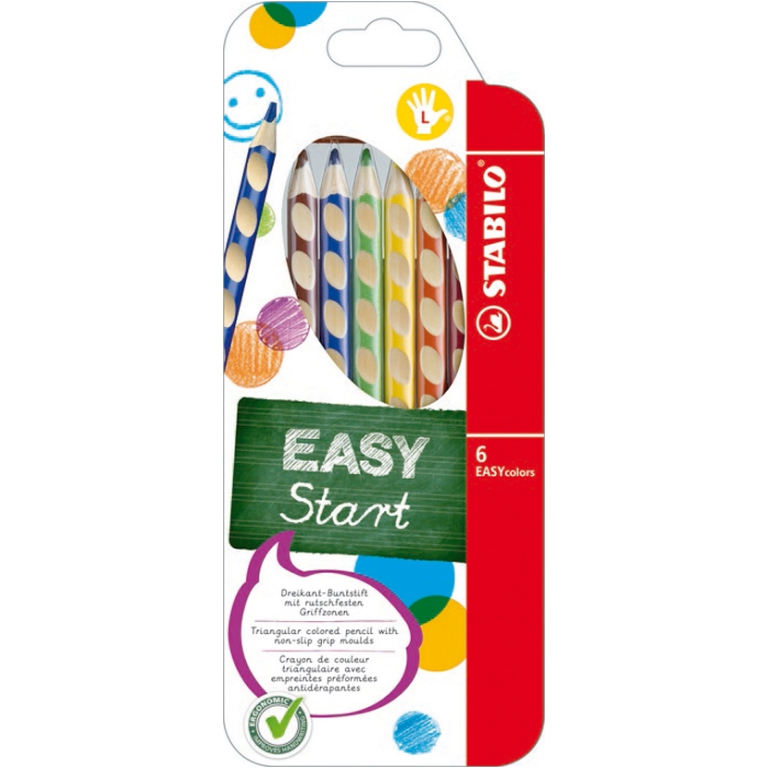 PASTELLI MANCINI 6COL    EASYCOLOR ERGONOMICO STABILO