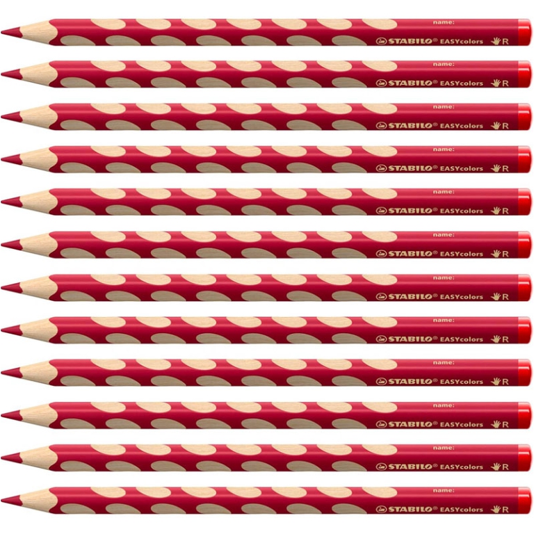PASTELLI EASY 12PZ ROSSO DESTRORSI STABILO 5