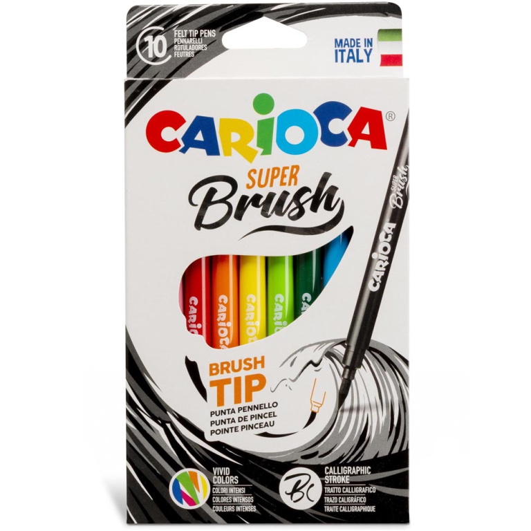 SUPER BRUSH 10COLORI PENNARELLI CARIOCA