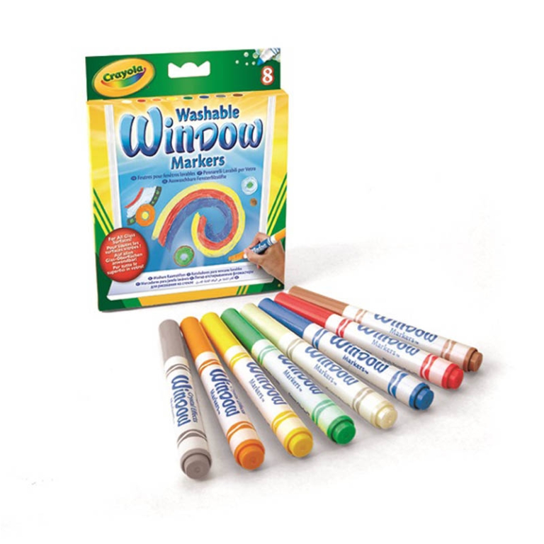 PENNARELLI 8 COLORI      PER VETRO CRAYOLA 2