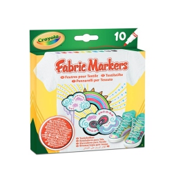 PENNARELLI TESSUTO FABRIC MARKER 10 COLORI CRAYOLA