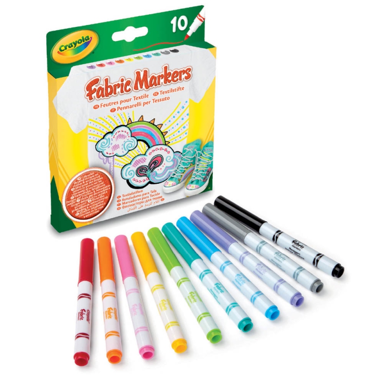 PENNARELLI TESSUTO FABRIC MARKER 10 COLORI CRAYOLA 2