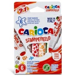 PENNARELLI 6 COLORI STAMPERELLO TIMBRI CARIOCA