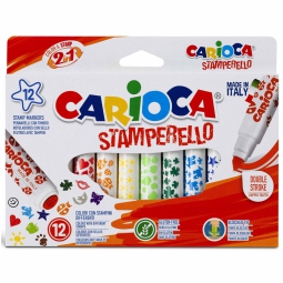 PENNARELLI 12 COLORI STAMPERELLO TIMBRI CARIOCA