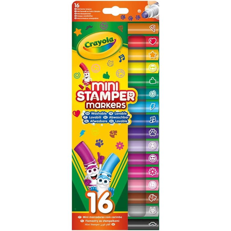 PENNARELLI 16 COLORI LAVABILI A STAMPINO CRAYOLA 2
