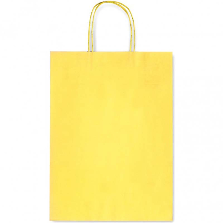 SHOPPER 26X36X12CM MANICI RITORTI GIALLO 25PZ