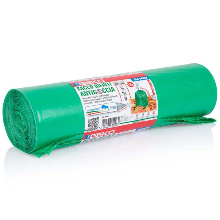 SACCO RIFIUTI GIARDINO   10PZ 80X120 CON LACCIO