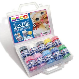 TEMPERE PER TESSUTO      10 COLORI 30ML VALIGETTA