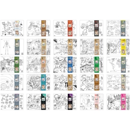 PACCHETTO FUNNY MAT 35PZ AKADEMI COCUK 33X48CM