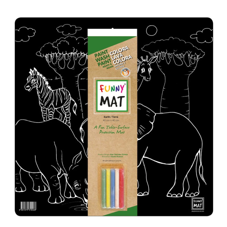 FUNNY MAT BLACK TERRA    AKADEMY COCUK 33X48CM