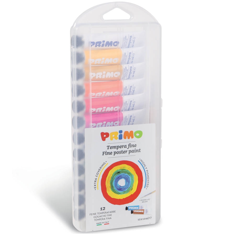 TEMPERA 12ML 12 COLORI   CON PENNELLO PRIMO