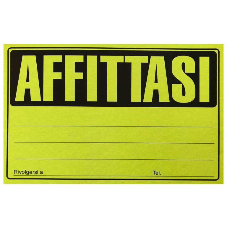 CARTELLI PUBBLICITARIO AFFITTASI 10PZ 33X23 CARTONCINO