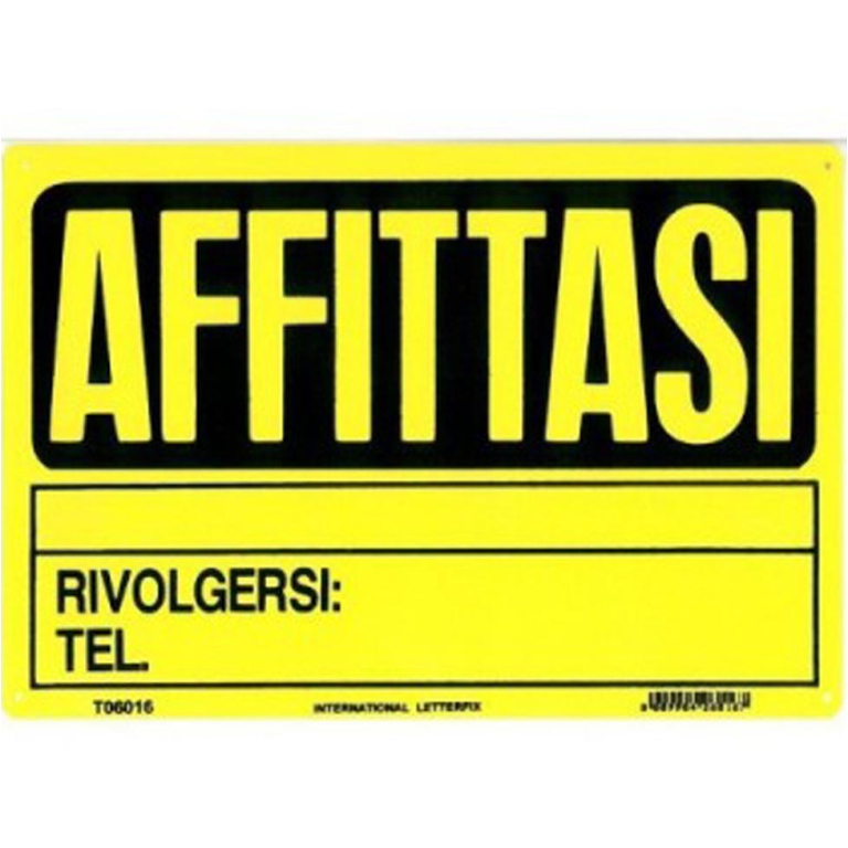 CARTELLI AFFITTASI 20X30 PLASTICA ECONOMICI 6016