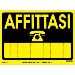 CARTELLI AFFITTASI 25X35 PLASTICA ECONOMICI 6112