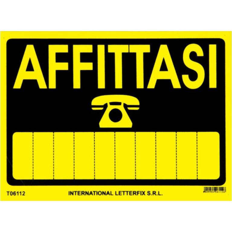 CARTELLI AFFITTASI 25X35 PLASTICA ECONOMICI 6112