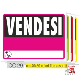CARTELLI AFFITTASI 40X30 PLASTICA FLUO ASSORTITI