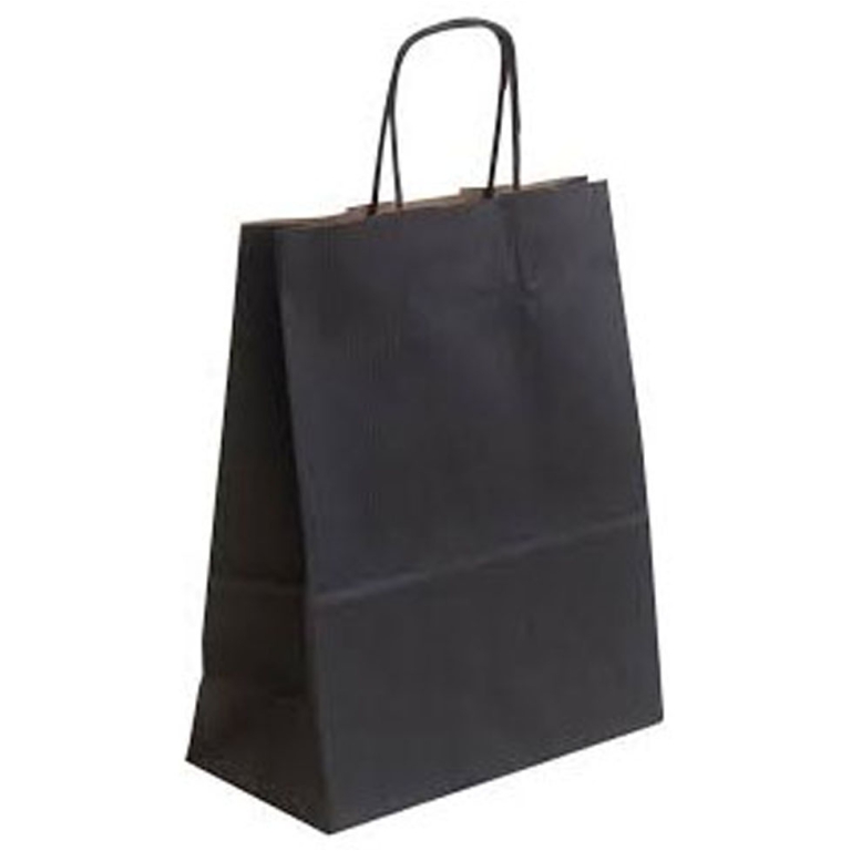 SHOPPER 16X21X8CM MANICI RITORTI NERO 25PZ