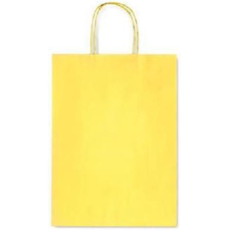 SHOPPER 16X21X8CM MANICI RITORTI GIALLO 25PZ