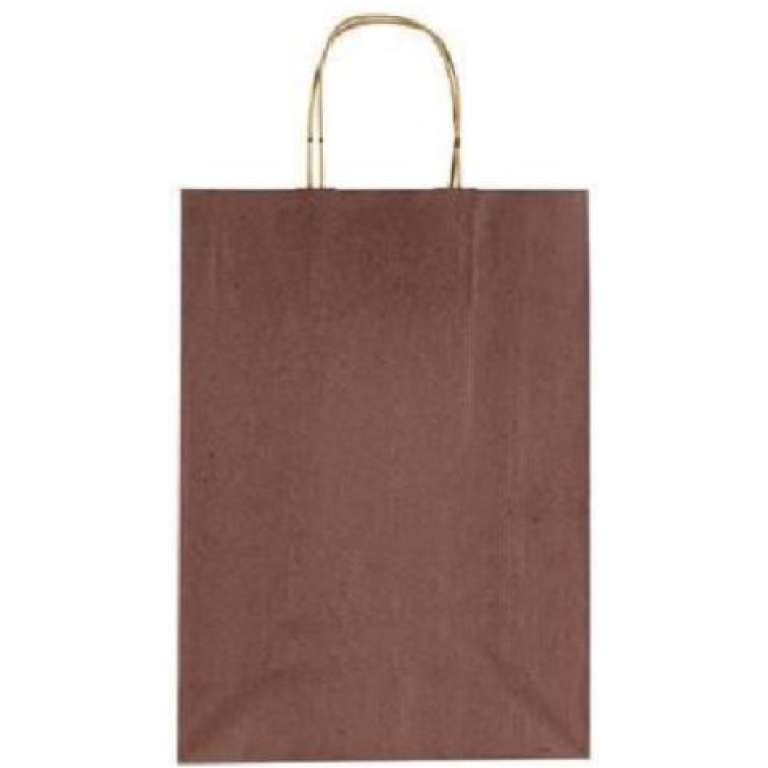 SHOPPER 16X21X8CM MANICI RITORTI MARRONE 25PZ