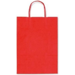 SHOPPER 16X21X8CM MANICI RITORTI ROSSO 25PZ