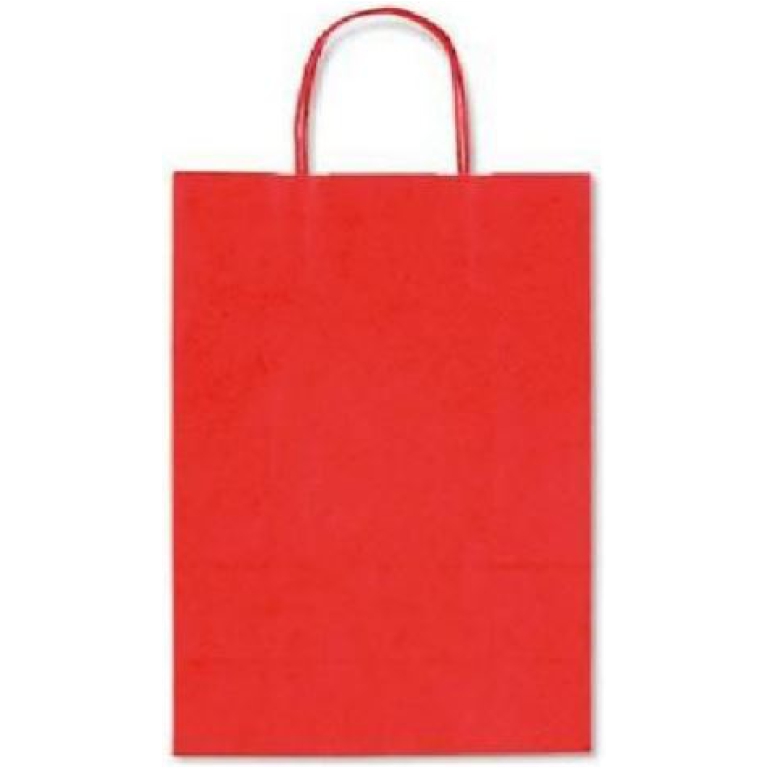 SHOPPER 16X21X8CM MANICI RITORTI ROSSO 25PZ