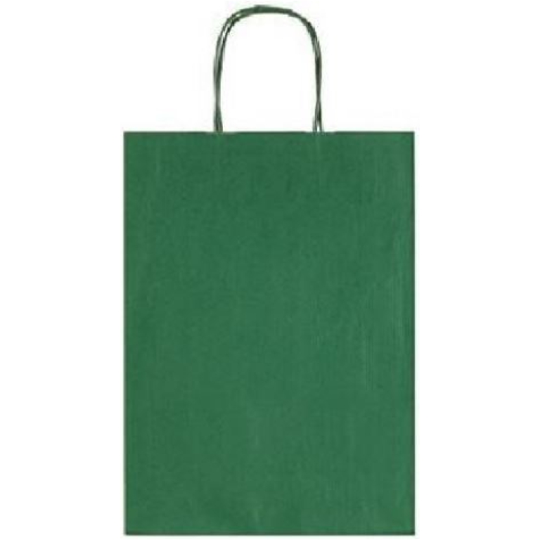 SHOPPER 16X21X8CM MANICI RITORTI VERDONE 25PZ