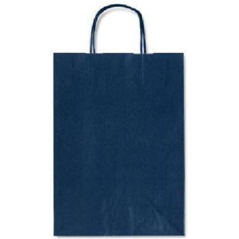 SHOPPER 22X27X10CM MANICI RITORTI BLU 25PZ