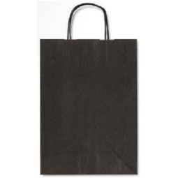 SHOPPER 22X27X10CM MANICI RITORTI NERO 25PZ